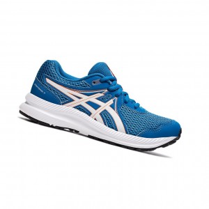 Chaussure Running Asics CONTEND 7 GS Enfant Bleu Blanche | XSME06479