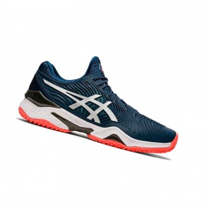 Chaussure Tennis Asics COURT FF 2 OC Homme Bleu Blanche | HDOR76405