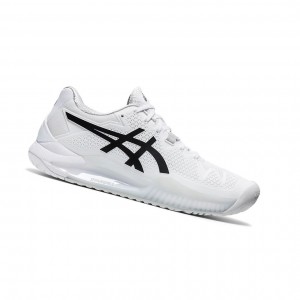 Chaussure Tennis Asics GEL-Resolution 8 Femme Blanche Noir | QDRU83127