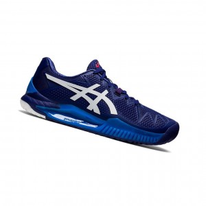 Chaussure Tennis Asics GEL-Resolution 8 Homme Bleu Blanche | TXMO32061