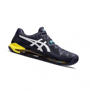 Chaussure Tennis Asics GEL-Resolution 8 Homme Indigo Blanche | HEOR72809