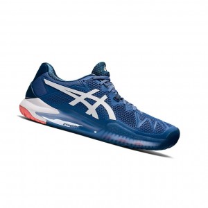 Chaussure Tennis Asics GEL-Resolution 8 Homme Bleu Blanche | WRBG73251