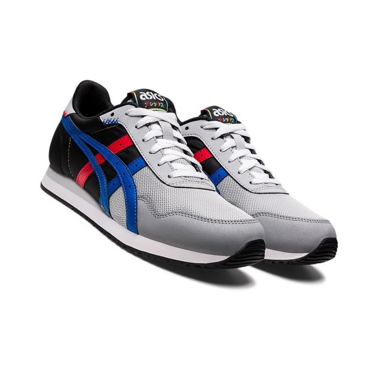 Basket Asics TIGER RUNNER Femme Grise Bleu | PKGL58623