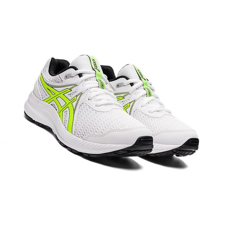 Chaussure Running Asics CONTEND 7 GS Enfant Blanche Vert | ZRVD63970