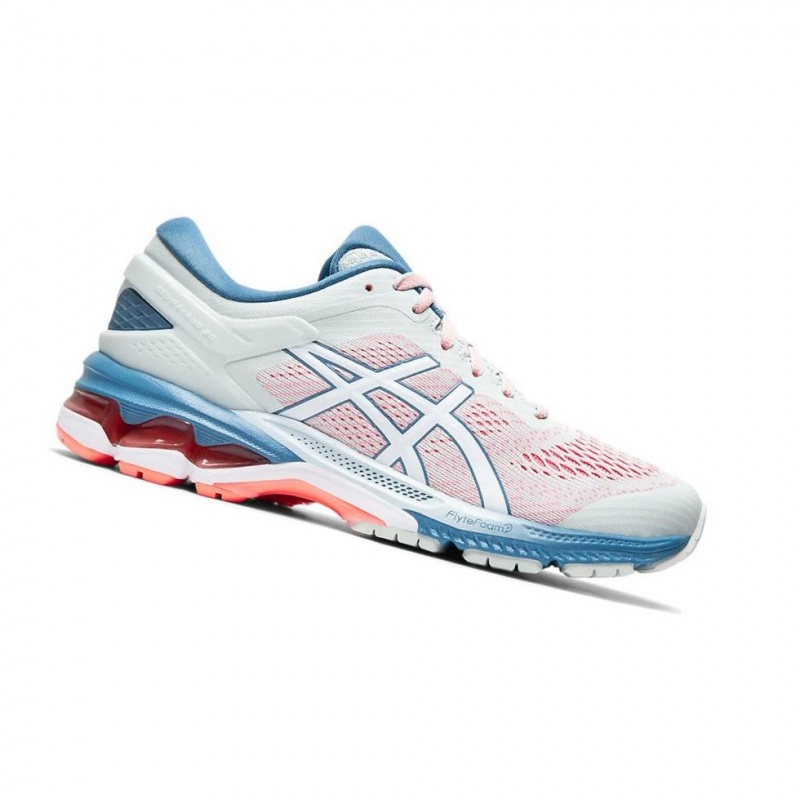 Chaussure Running Asics GEL-KAYANO 26 wide Femme Blanche | PUQT13580