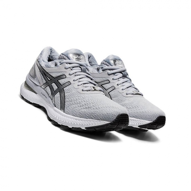 Chaussure Running Asics GEL-NIMBUS 22 Platinum Femme Grise | AMZP59871