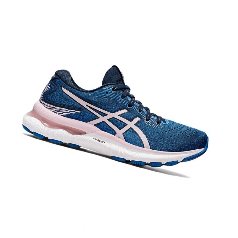 Chaussure Running Asics GEL-NIMBUS 24 Femme Bleu Rose | SAEP95864