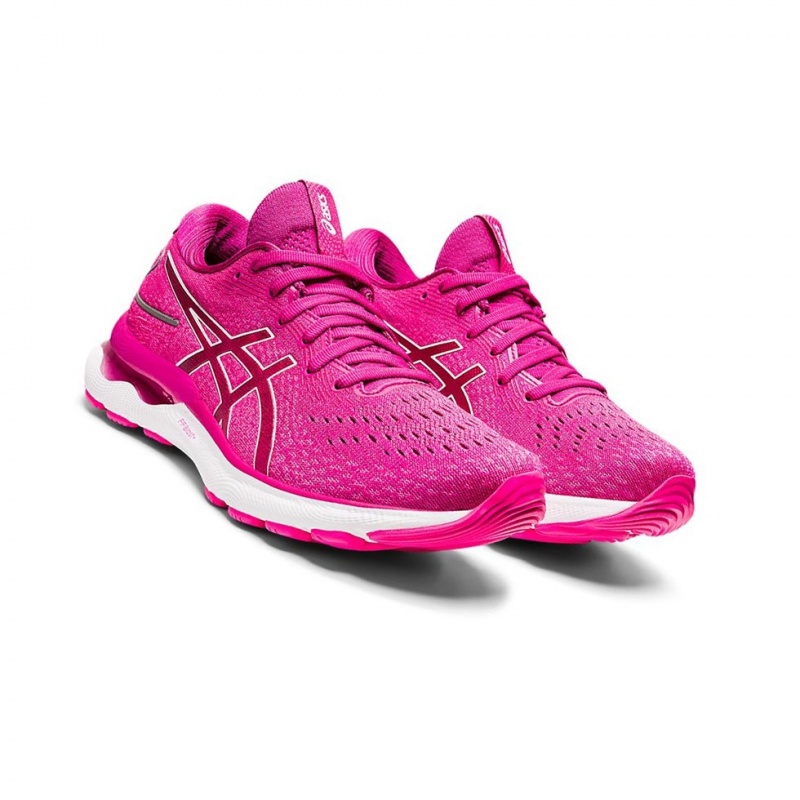 Chaussure Running Asics GEL-NIMBUS 24 Femme Rouge Blanche | JWHS45628