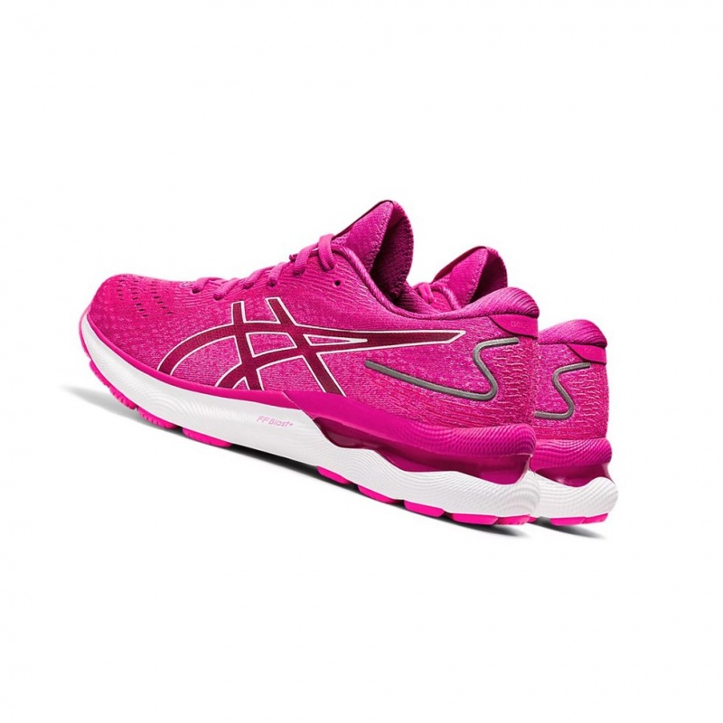 Chaussure Running Asics GEL-NIMBUS 24 Femme Rouge Blanche | JWHS45628