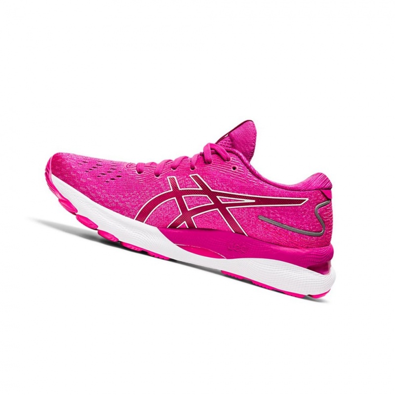 Chaussure Running Asics GEL-NIMBUS 24 Femme Rouge Blanche | JWHS45628