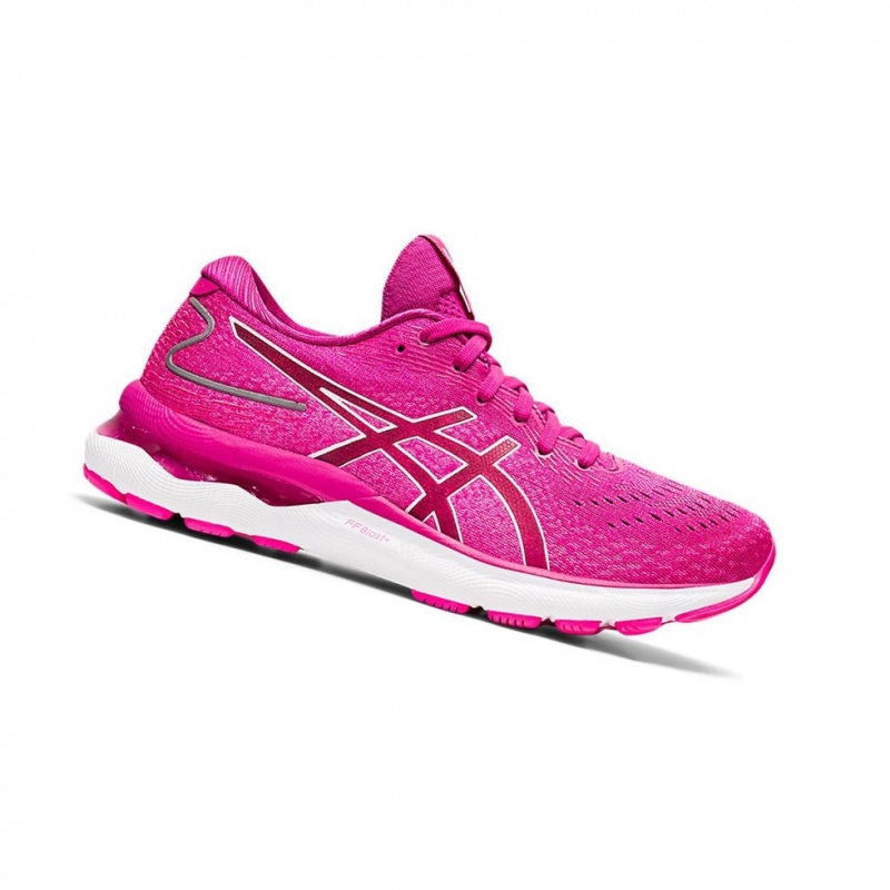 Chaussure Running Asics GEL-NIMBUS 24 Femme Rouge Blanche | JWHS45628