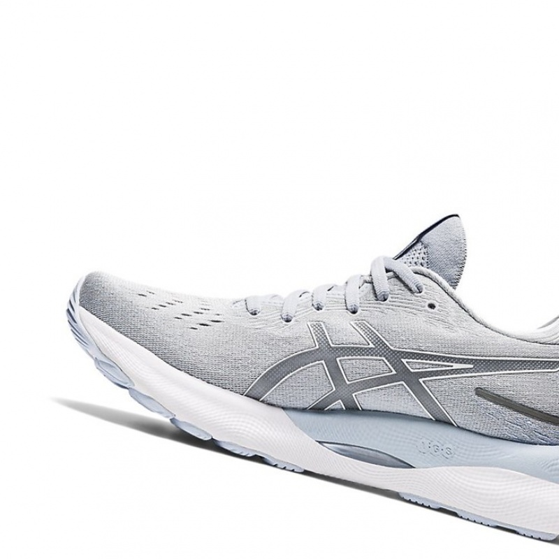 Chaussure Running Asics GEL-NIMBUS 24 Femme Grise Blanche | CYNW81206