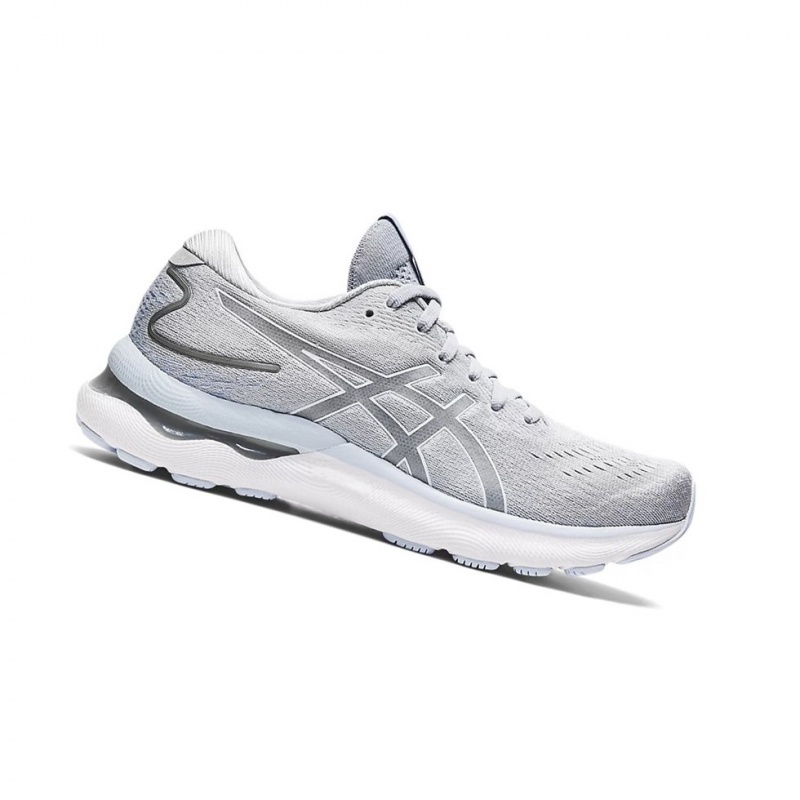 Chaussure Running Asics GEL-NIMBUS 24 Femme Grise Blanche | CYNW81206