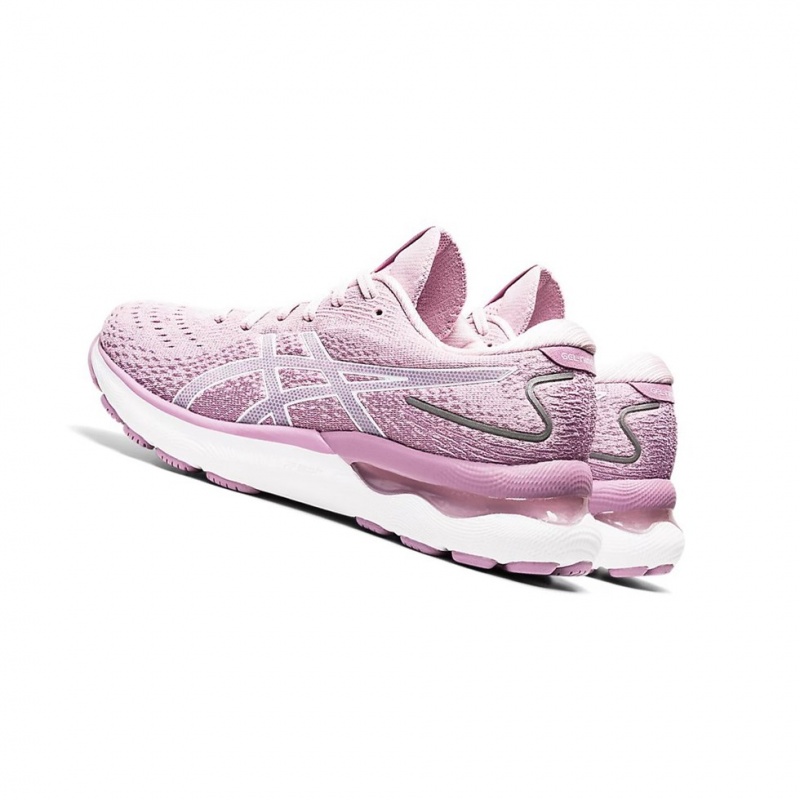 Chaussure Running Asics GEL-NIMBUS 24 Femme Rose Blanche | XUNF69528