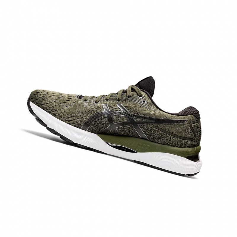 Chaussure Running Asics GEL-NIMBUS 24 Homme Vert Olive | KFTX69078