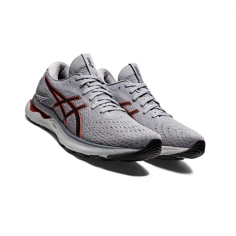 Chaussure Running Asics GEL-NIMBUS 24 Homme Sheet Rock / Cherry Tomato | YHWT31625