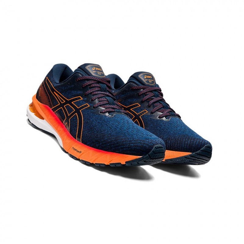 Chaussure Running Asics GT-2000 10 (2E) Homme Bleu Orange | PGHO89103