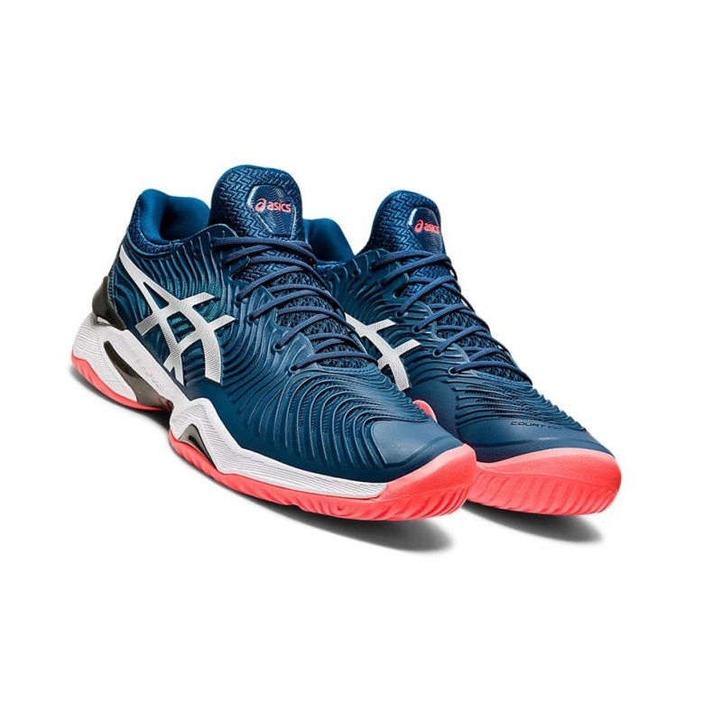 Chaussure Tennis Asics COURT FF 2 Homme Bleu Blanche | AMPU67843