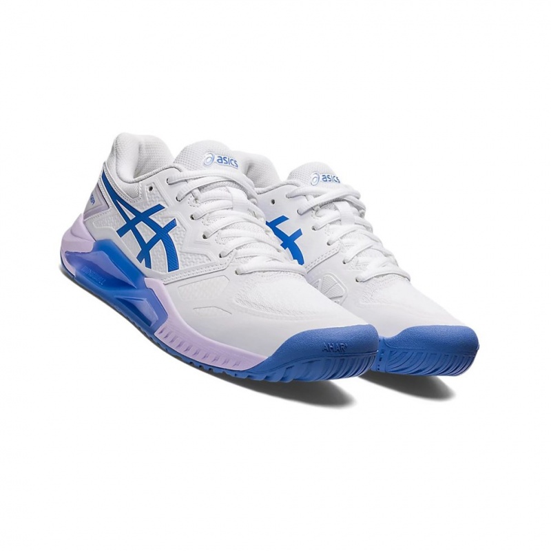 Chaussure Tennis Asics GEL-CHALLENGER 13 Femme Blanche Bleu | LXON71538