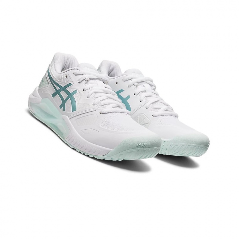 Chaussure Tennis Asics GEL-CHALLENGER 13 Femme Blanche Bleu | KASJ05143