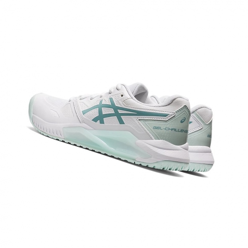 Chaussure Tennis Asics GEL-CHALLENGER 13 Femme Blanche Bleu | KASJ05143