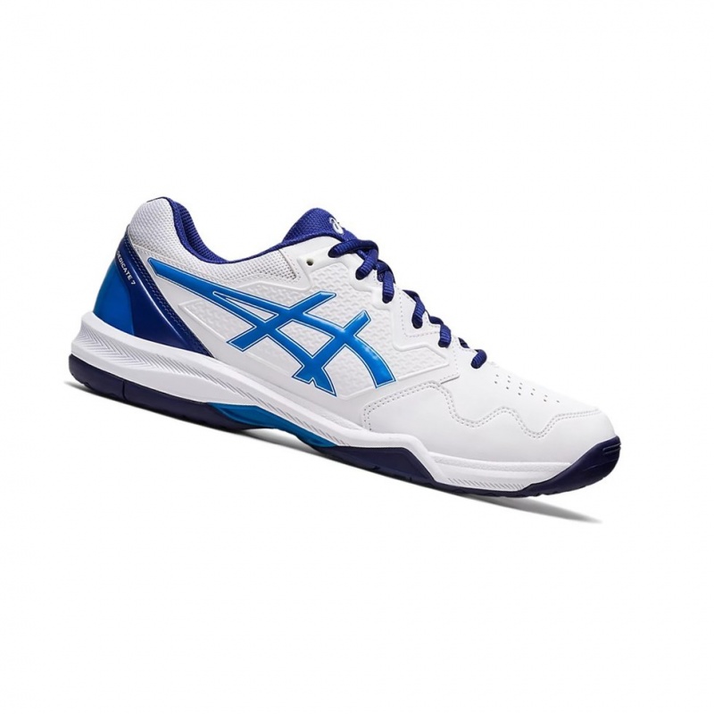 Chaussure Tennis Asics GEL-DEDICATE 7 Homme Blanche Bleu | PAVF72960