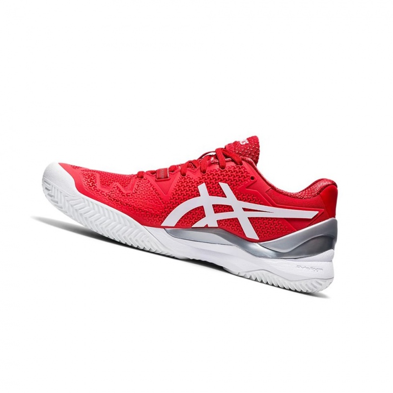 Chaussure Tennis Asics GEL-RESOLUTION 8 Clay Femme Rouge Blanche | SOAX89513