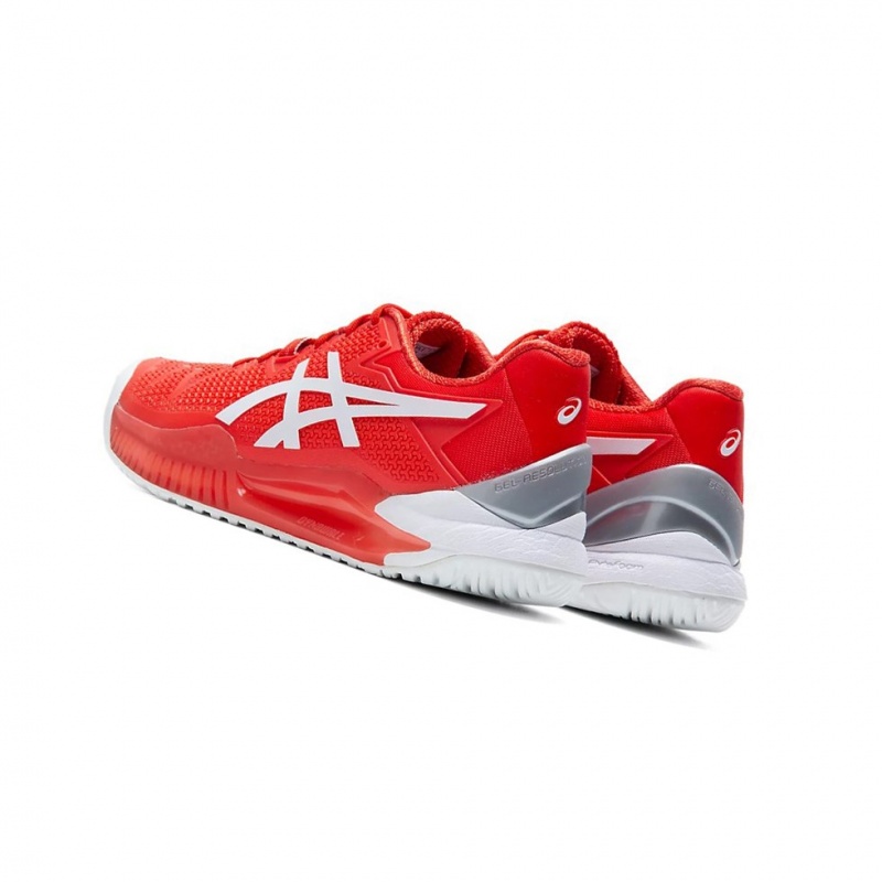 Chaussure Tennis Asics GEL-Resolution 8 Femme Rouge Blanche | TABD18045