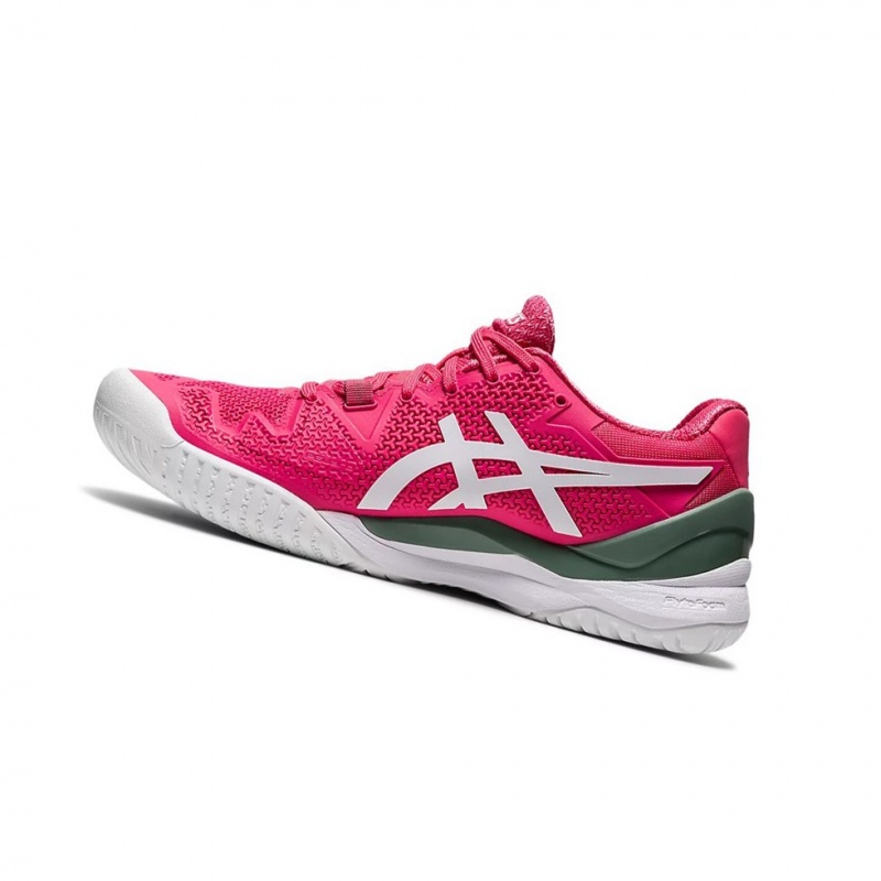 Chaussure Tennis Asics GEL-Resolution 8 Femme Rose Blanche | ZKQC70689