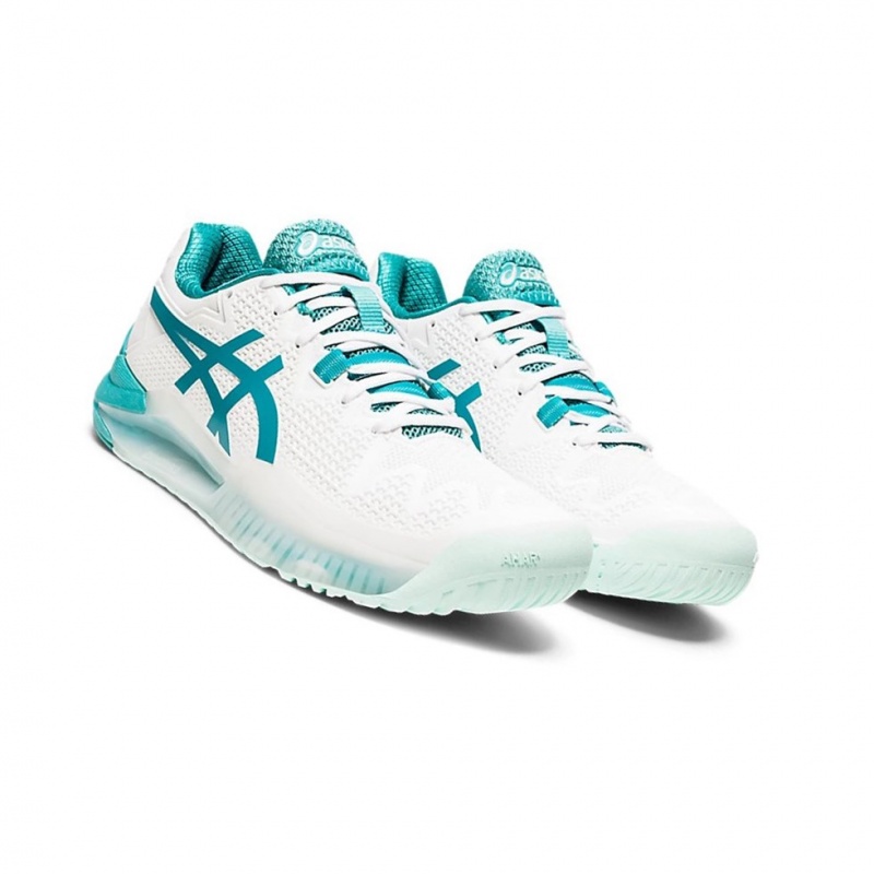 Chaussure Tennis Asics GEL-Resolution 8 Femme Blanche | IJYN75904