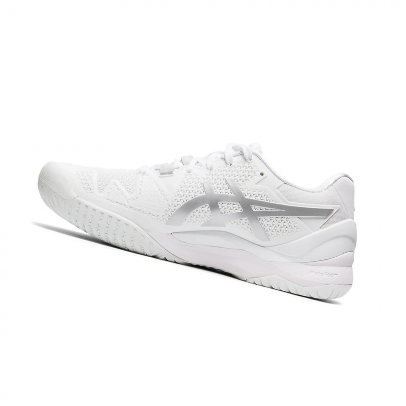 Chaussure Tennis Asics GEL-Resolution 8 Femme Blanche Argent | ZHJU26931