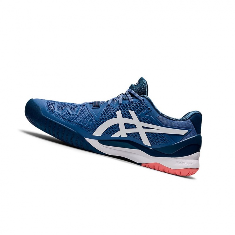 Chaussure Tennis Asics GEL-Resolution 8 Homme Bleu Blanche | WRBG73251