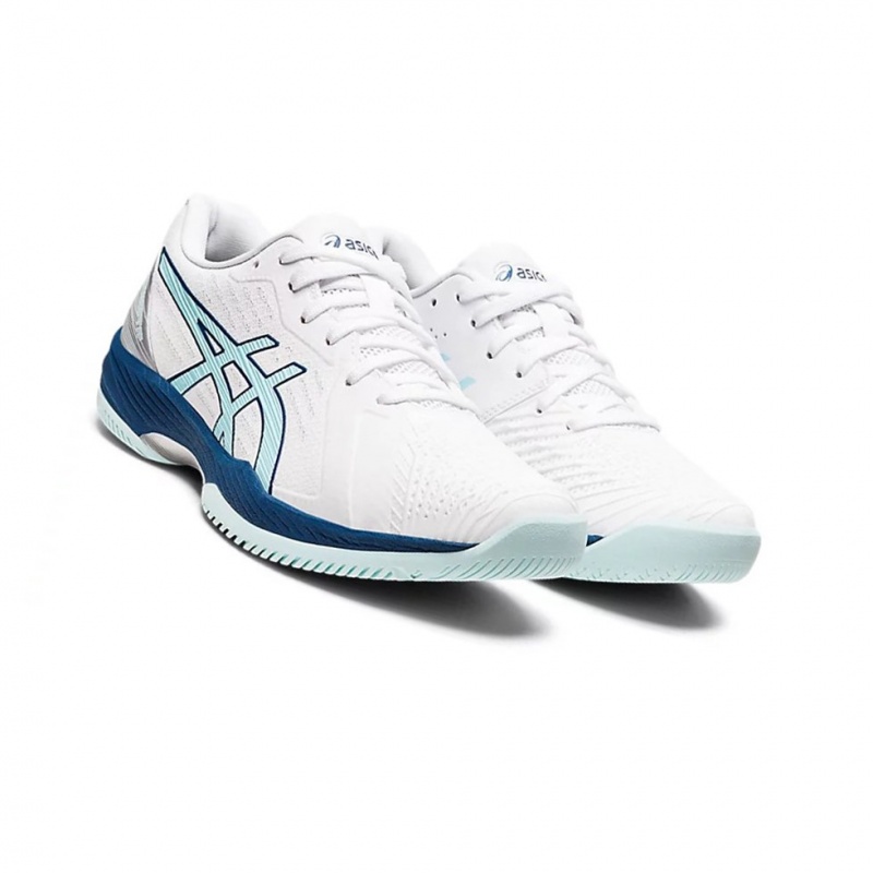 Chaussure Tennis Asics SOLUTION SWIFT FF Femme Blanche Bleu | YBWM93205