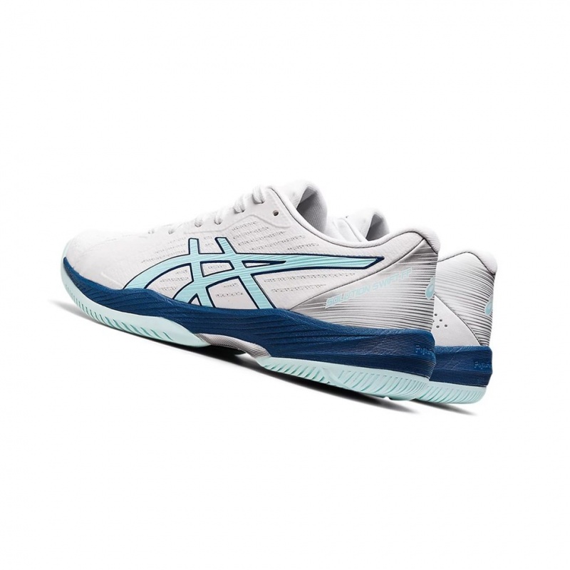 Chaussure Tennis Asics SOLUTION SWIFT FF Femme Blanche Bleu | YBWM93205