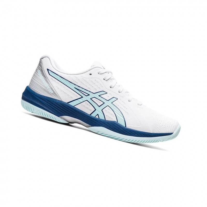 Chaussure Tennis Asics SOLUTION SWIFT FF Femme Blanche Bleu | YBWM93205