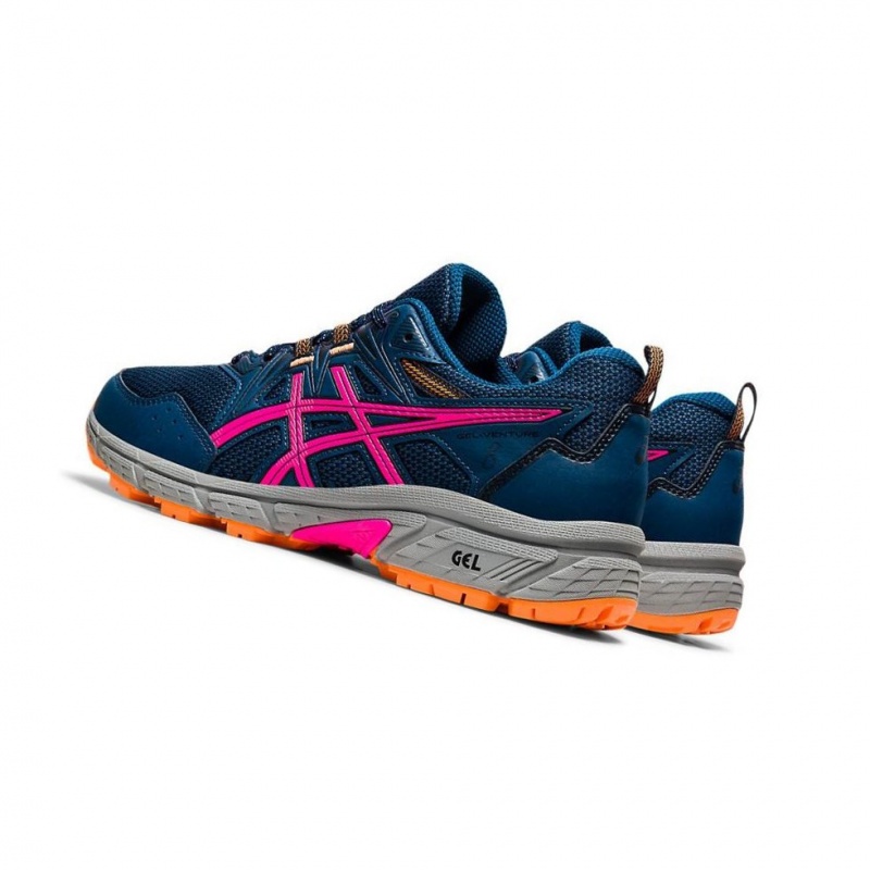 Chaussure Trail Running Asics GEL-VENTURE 8 Larges Femme Bleu Marine | SAHN70354